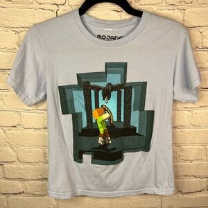 MOJANG Studios Minecraft Alex And Ender Dragon Endgame Blue‎ T Shirt Size Small